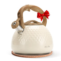 Beige Whistling Tea Kettle