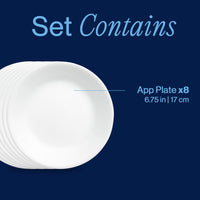 Round Glass Appetizer Plates (Set of 8)