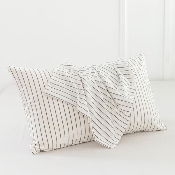 Striped Cotton Pillowcases (Set of 2)