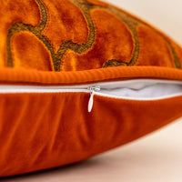 Orange Wavy Velvet Pillow Cover