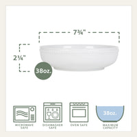 White Beaded Pasta Bowls (Set of 4)