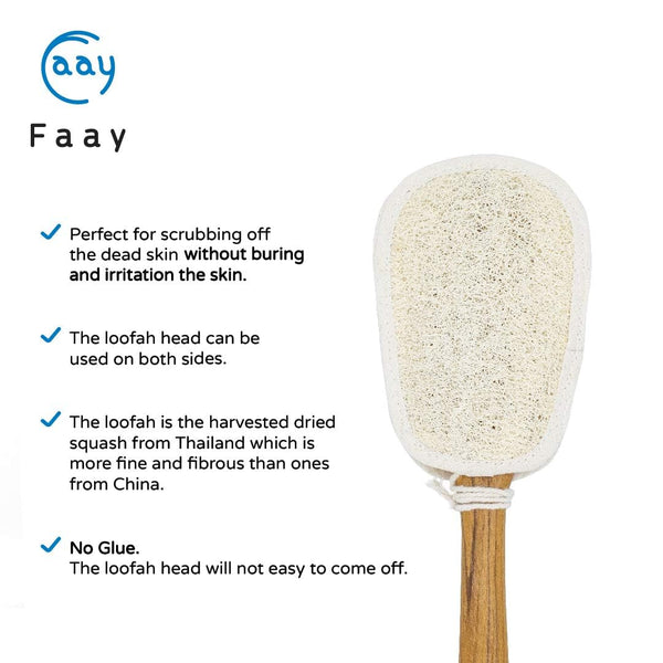 Cream Loofah Back Scrubber (Set of 3)
