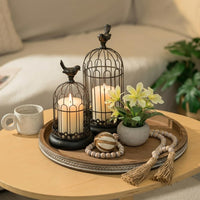 Brown Round Beaded Tray