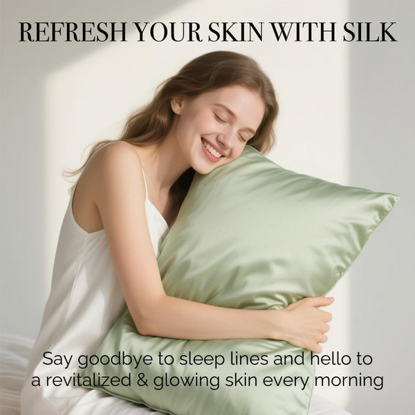 Bean Green Silk Pillowcase