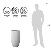 Fluted White Tapered Planter