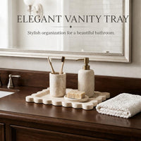 Travertine Scalloped Vanity Tray