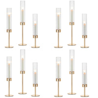 Gold Taper Candlestick Holders (Set of 12)