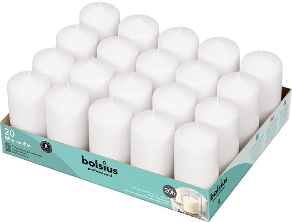 White Pillar Candles (Set of 20)