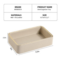 Beige Leather Desk Tray