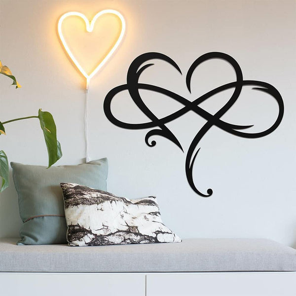 Black Infinity Heart Wall Art