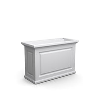 White Self-Watering Trough Planter