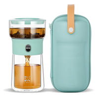 Blue One-Touch Teapot