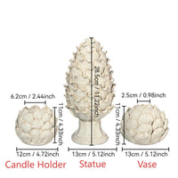 White Ceramic Artichoke Decor (Set of 3)