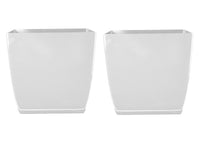 Glossy White Square Planter (Set of 2)