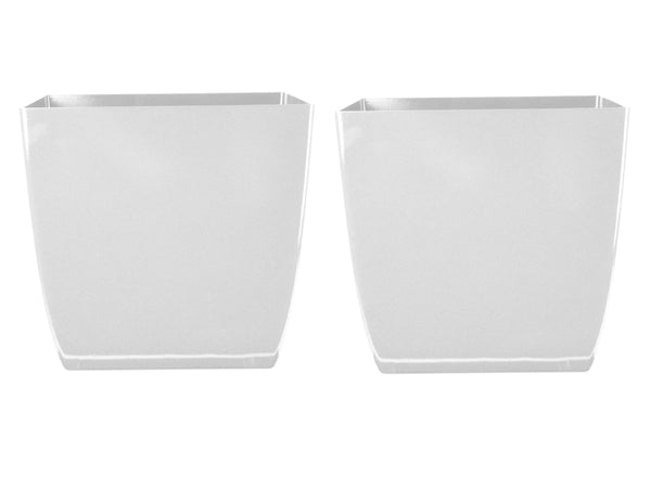Glossy White Square Planter (Set of 2)