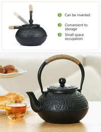 Black Cast Iron Teapot