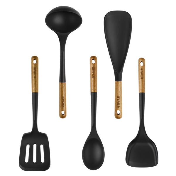 Black Silicone Cooking Utensils (Set of 5)