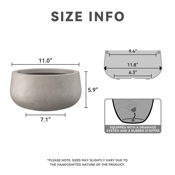 Weathered Concrete Round Planter