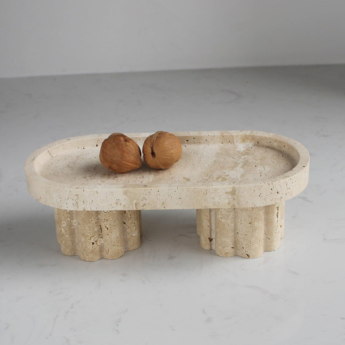 Travertine Oval Vanity Tray