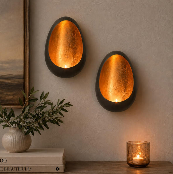 Nickel Wall Candle Sconces (Set of 2)