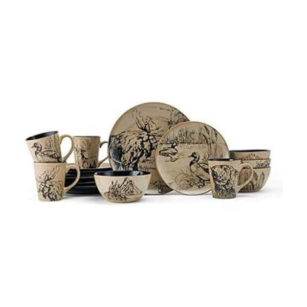 Wildlife Stoneware Dinnerware (Set of 16)