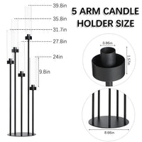 Matte Black 5-Arm Candelabra