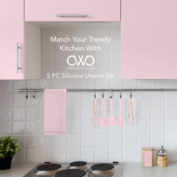 Pink Silicone Kitchen Utensils