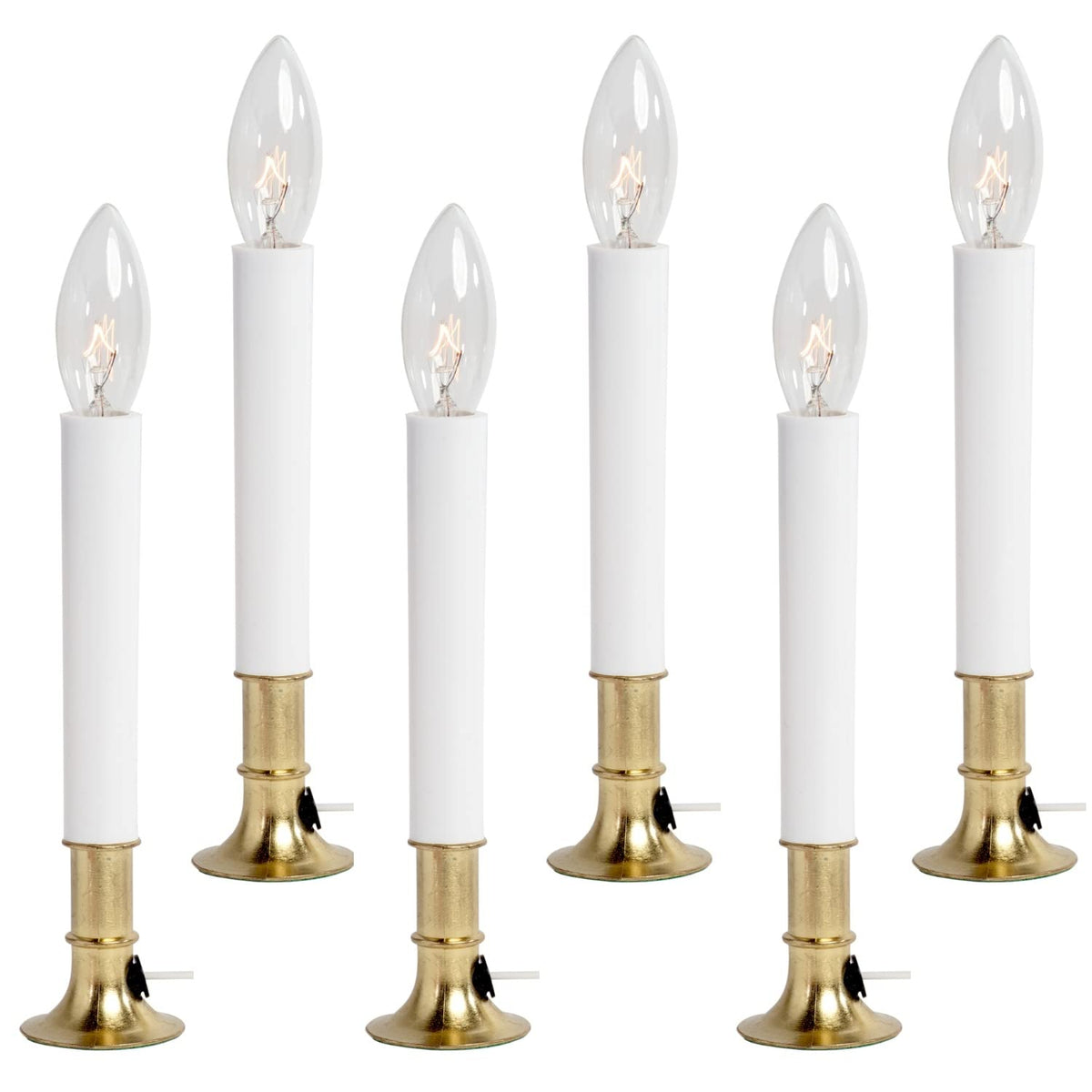 White Electric Window Candles (Set of 6)