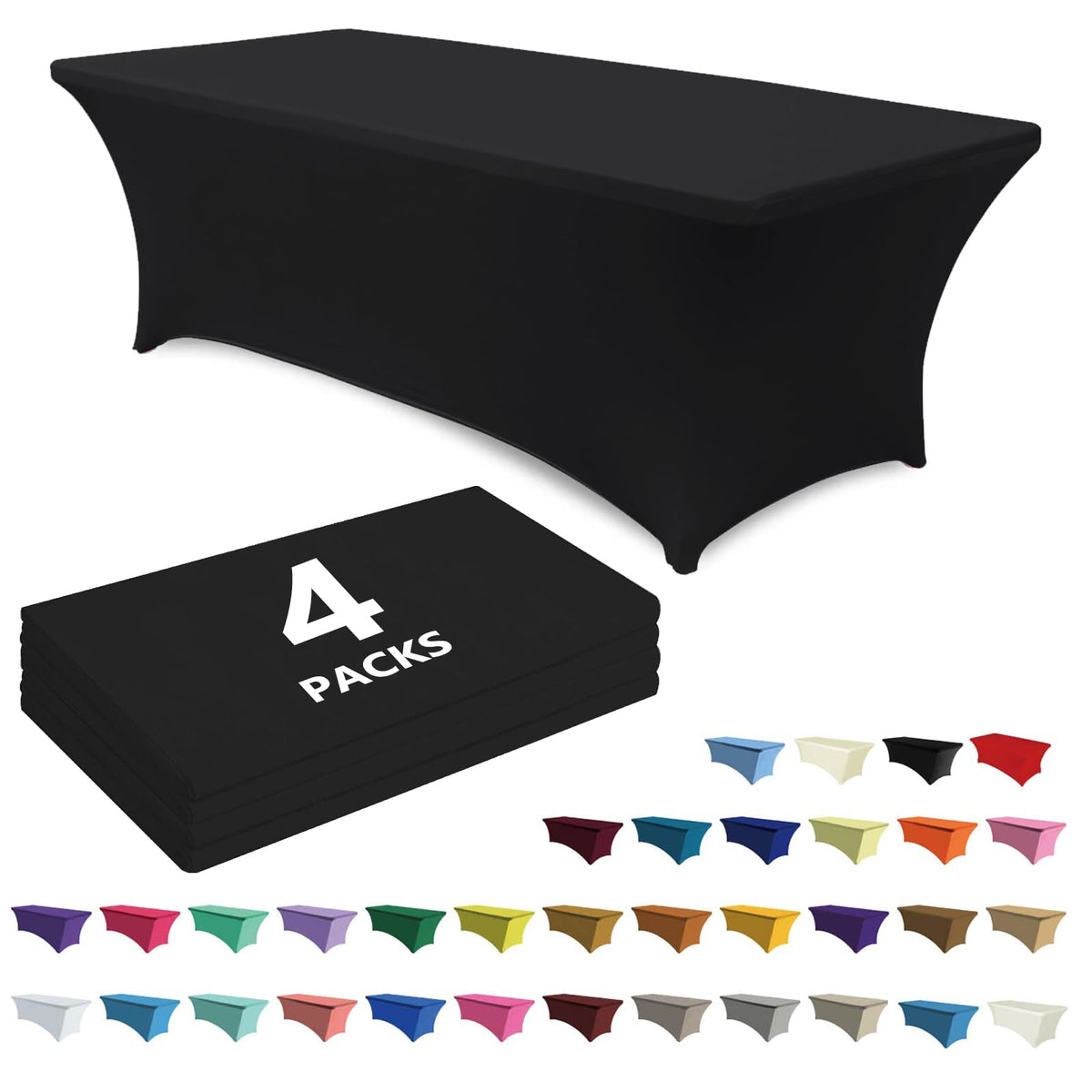 Black Fitted Table Covers (Set of 4)