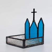 Stained Glass Church Candle Holder
