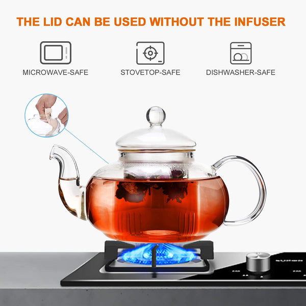 Clear Glass Infuser Tea Pot