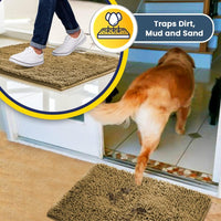 Beige Chenille Bath Mat (Set of 4)