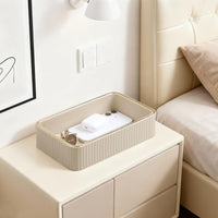 Beige Leather Desk Tray