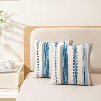 Sky Blue Striped Pillow Cover (Set of 2)
