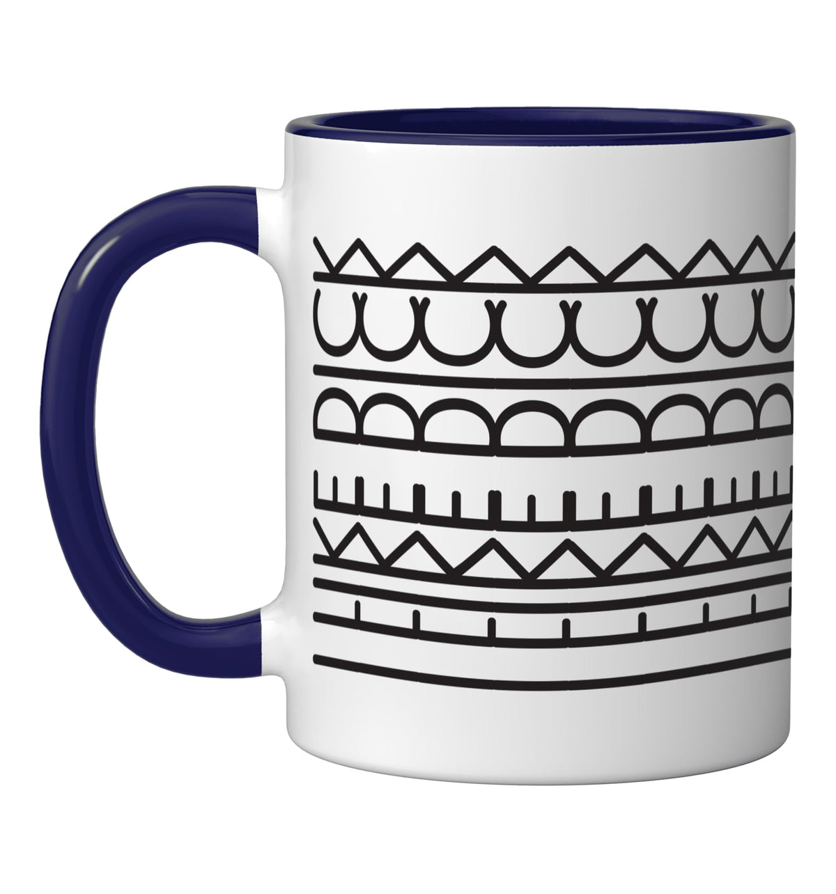 Dark Blue & White Ceramic Mug