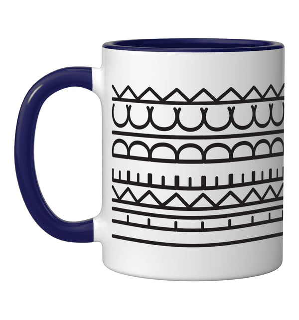 Dark Blue & White Ceramic Mug