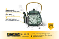Dark Green Cast Iron Teapot