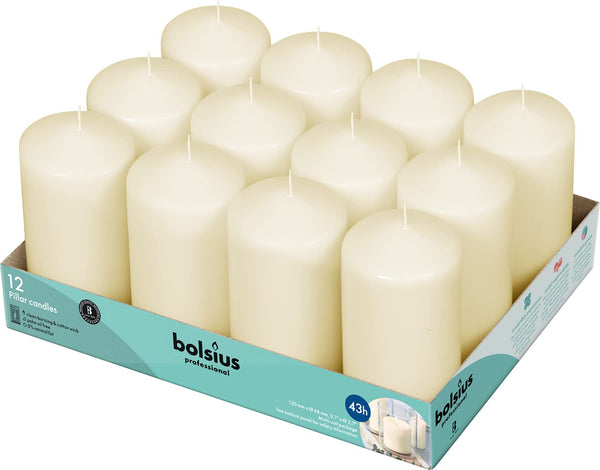 Ivory Pillar Candles (Set of 12)