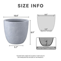 Blue-Gray Concrete Bowl Planter