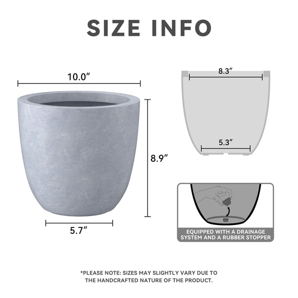 Blue-Gray Concrete Bowl Planter