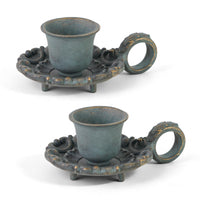 Blue Taper Candle Holders (Set of 2)