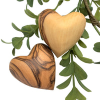 Olive Wood Carved Hearts (Set of 2)