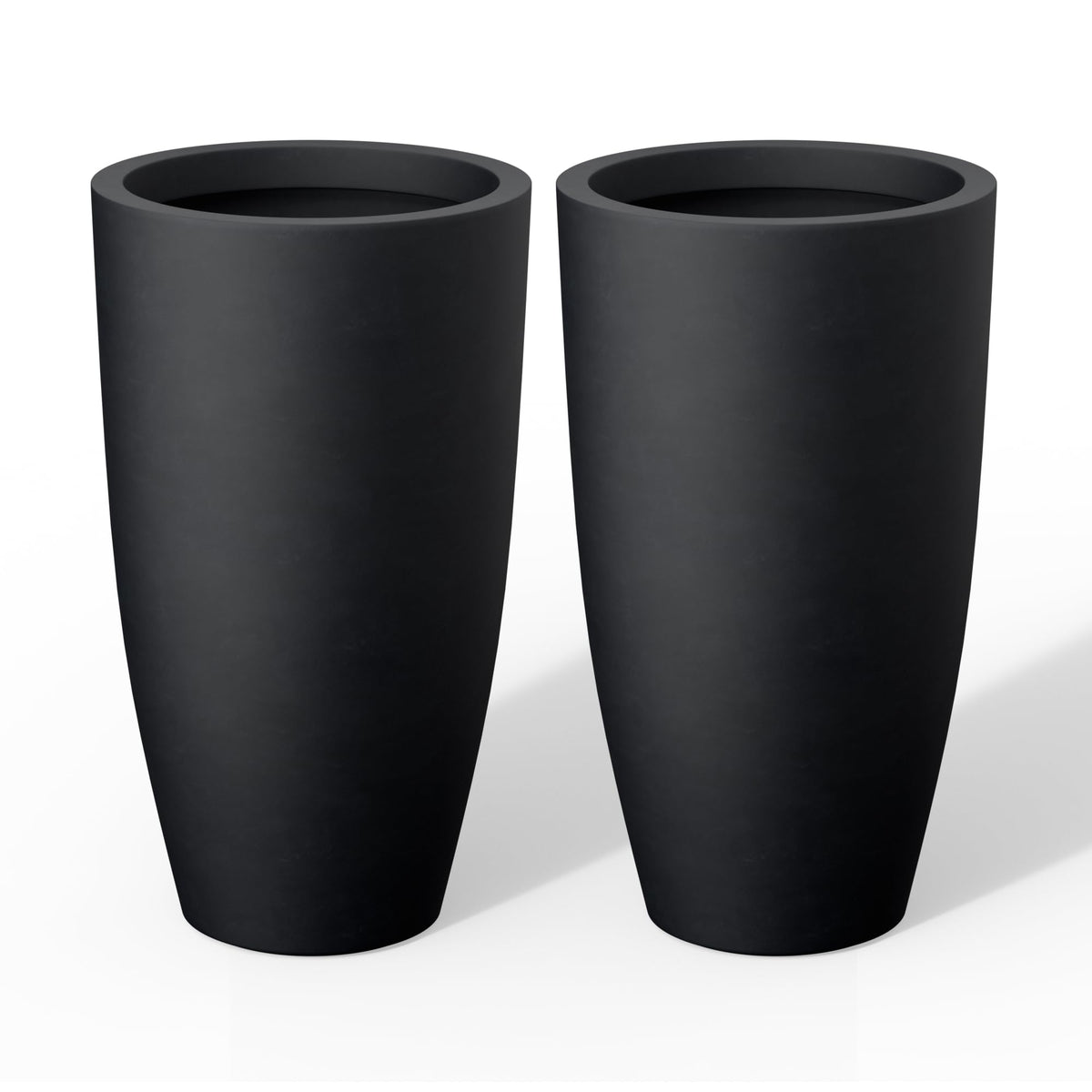 Black Concrete Planters (Set of 2)