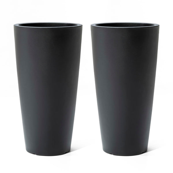 Onyx Black Tapered Planter (Set of 2)