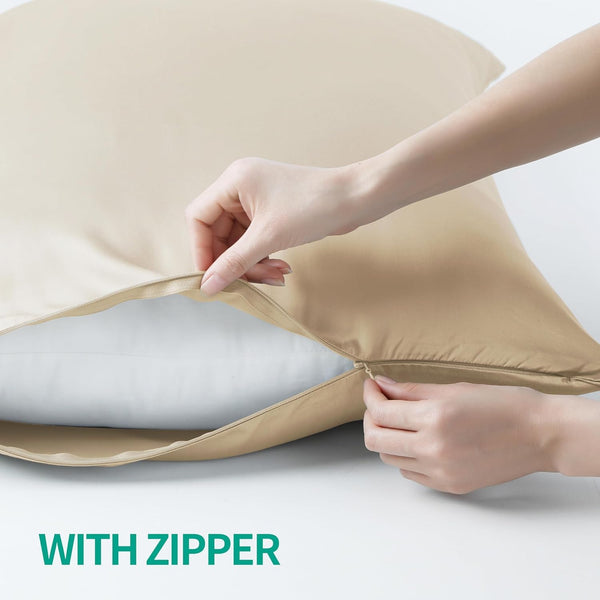 Beige Bamboo Pillowcases (Set of 4)