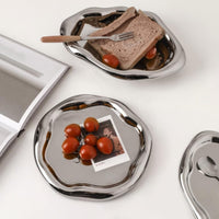 Silver Ceramic Vanity Tray