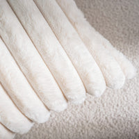 Cream Faux Fur Pillow Cover (Set of 2)