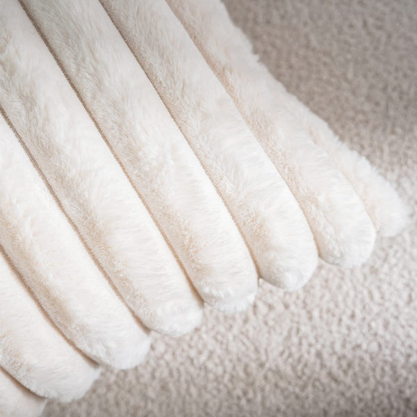 Cream Faux Fur Pillow Cover (Set of 2)
