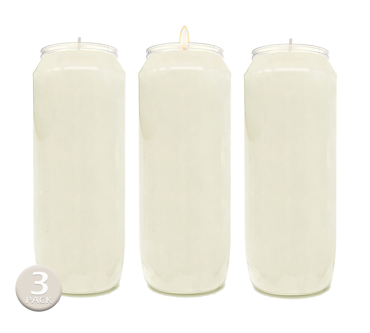 White Prayer Candles (Set of 3)