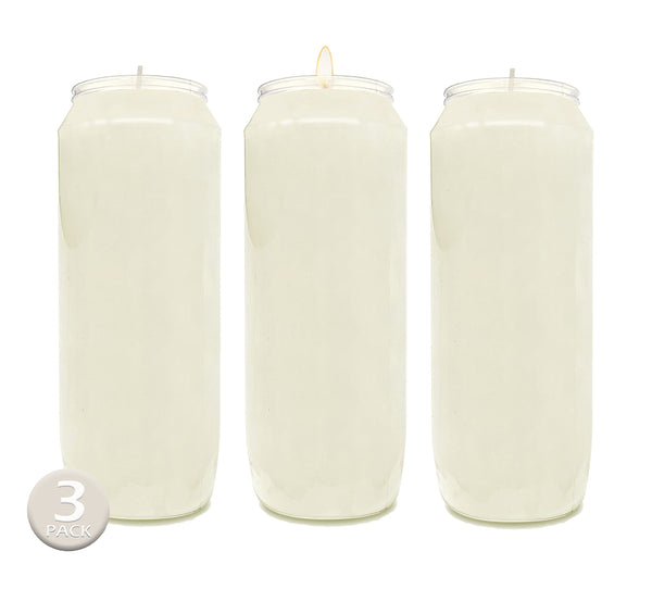 White Prayer Candles (Set of 3)